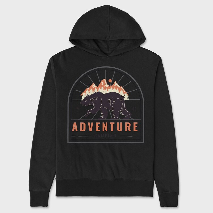 Adventure Camping Bear, Unisex Men's Hoodie