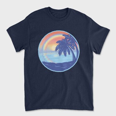 Sunset Rainbow Beach, Unisex Men's T-Shirt