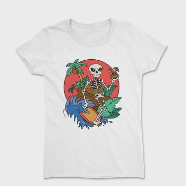Surfing Skeleton, Women's T-Shirt