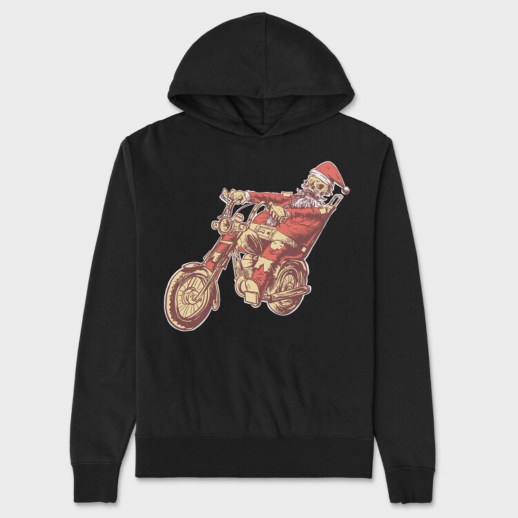 Santa Motorbike, Unisex Men's Hoodie