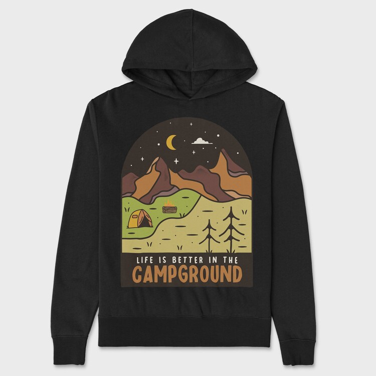 Life Is Better in the Campground, Unisex Men's Hoodie