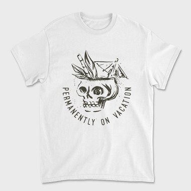 Summer Vacation Skull, Unisex Men's T-Shirt