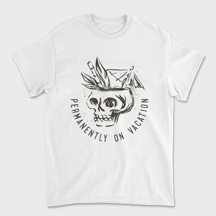 Summer Vacation Skull, Unisex Men's T-Shirt