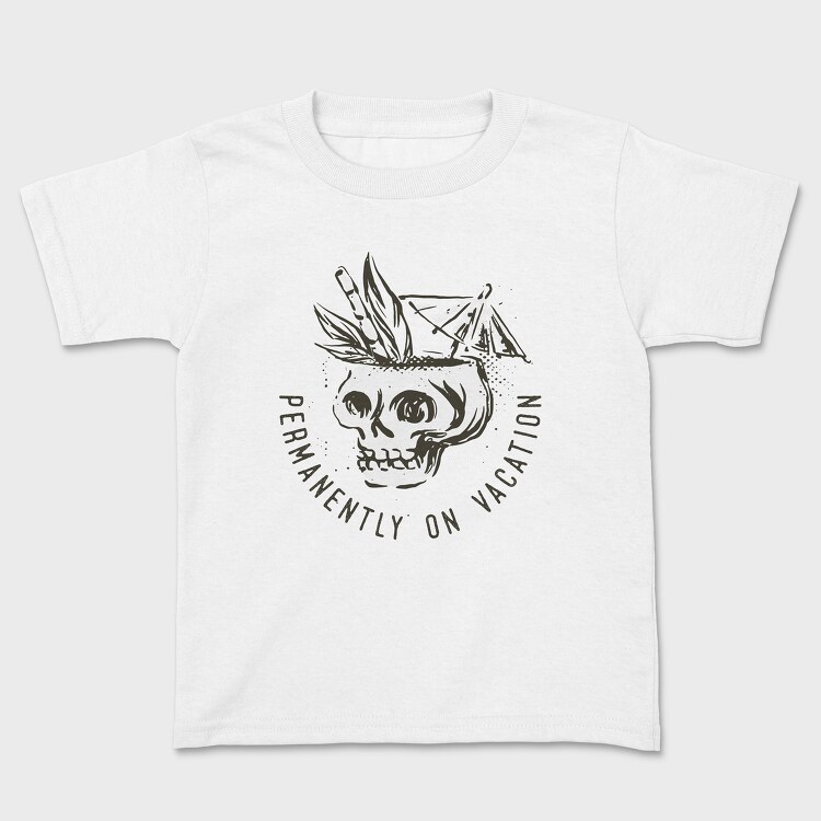 Summer Vacation Skull, Kids' T-Shirt