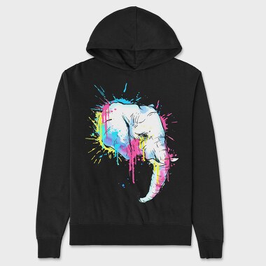 Colorful Elephant, Unisex Men's Hoodie