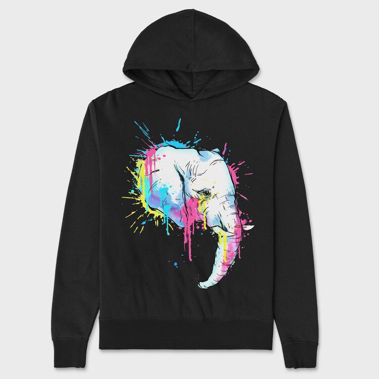 Colorful Elephant, Unisex Men's Hoodie