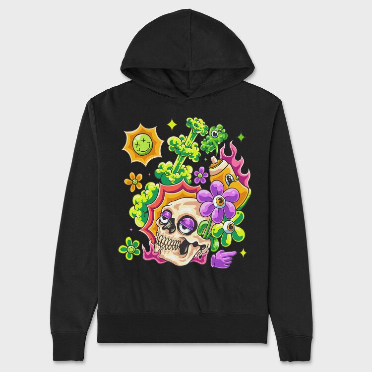 Psychedelic Skull, Unisex Men's Hoodie