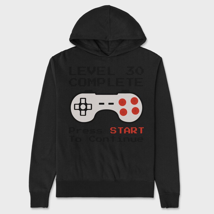 Retro Gamepad Lvl 30 Complete, Unisex Men's Hoodie