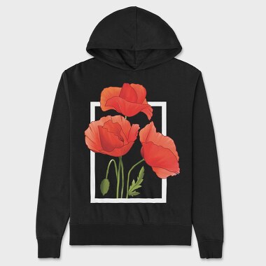 Унисекс Мъжко Суичър, Watercolor Poppies