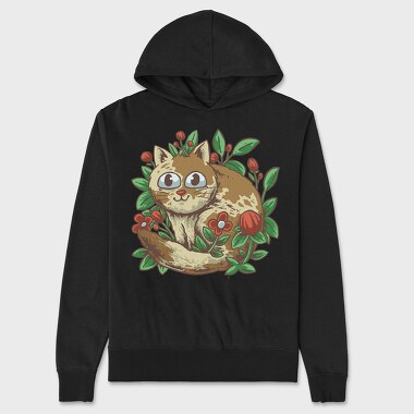 Cat Flowers, Unisex Men's Hoodie