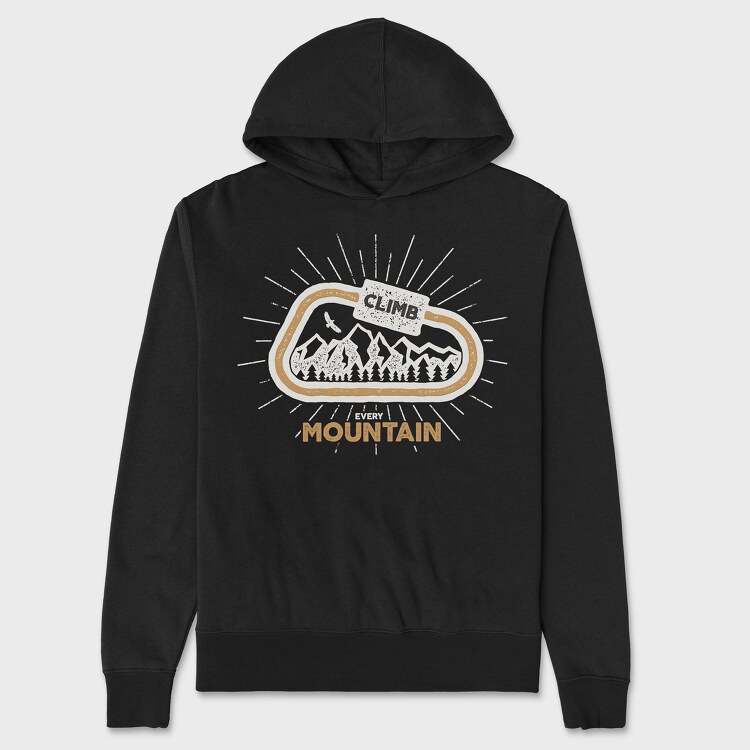 Climb Every Mountain, Unisex Men's Hoodie