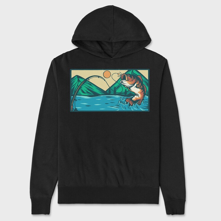 Bass Fishing 6, Unisex Men's Hoodie