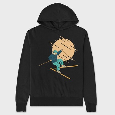 Skier Falling, Unisex Men's Hoodie
