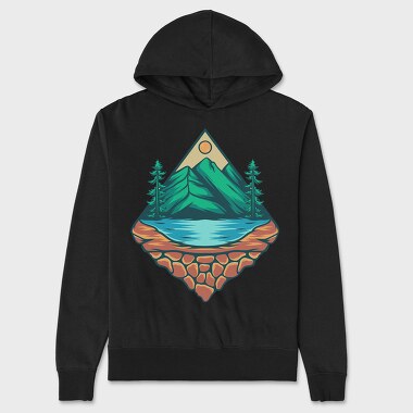 Mountain Illustration 5, Unisex Men's Hoodie