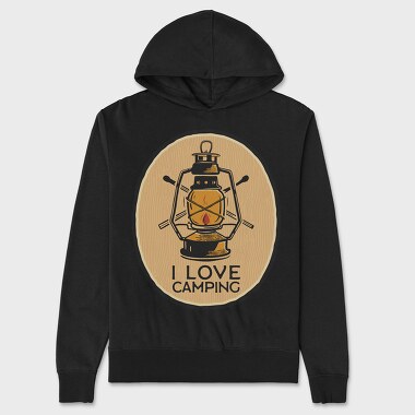 I Love Camping Lantern, Unisex Men's Hoodie