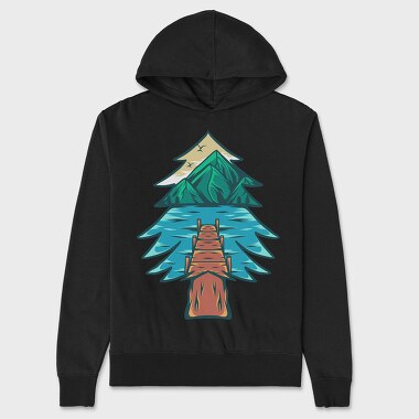 Mountain Illustration 6, Unisex Men's Hoodie
