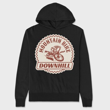 Downhill Adventure Mountain Bike, Unisex Men's Hoodie