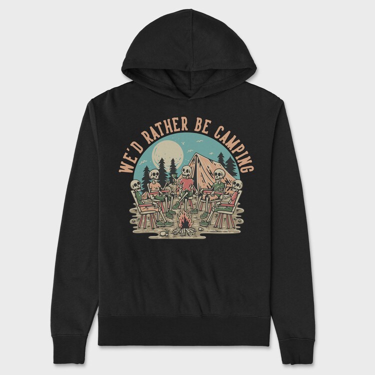 Wed Rather Be Camping, Unisex Men's Hoodie