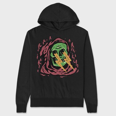 Skull Lightning, Unisex Men's Hoodie