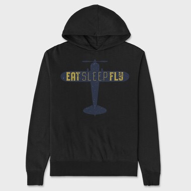 Eat Sleep Fly, Unisex Men's Hoodie