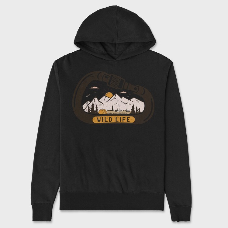 Wild Life Carabiner, Unisex Men's Hoodie