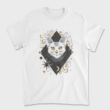 Cosmic Cat Orange, Unisex Men's T-Shirt