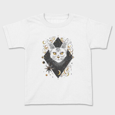 Cosmic Cat Orange, Kids' T-Shirt