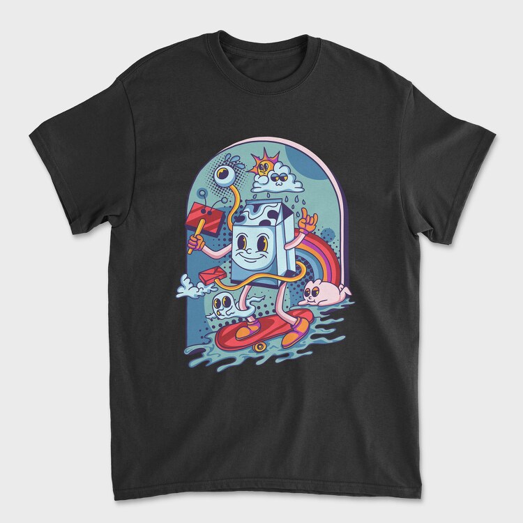 Abstract Cartoon Skate, Unisex Men's T-Shirt