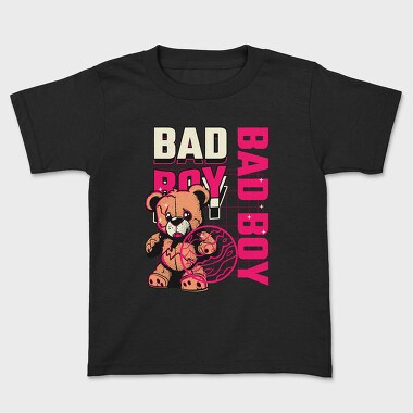 Pink Bad Boy Teddy Bear, Kids' T-Shirt