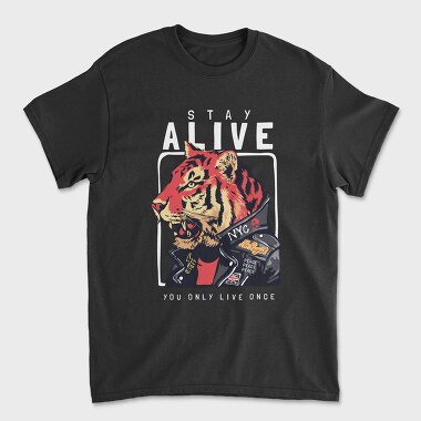 You Only Live Once Tiger, Unisex Men's T-Shirt