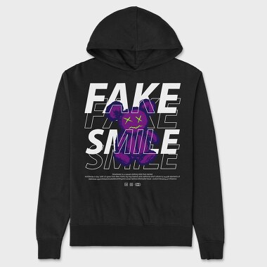 Fake Smile Teddy Bear, Unisex Men's Hoodie