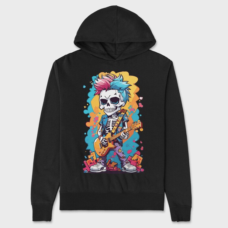 Colorful Guitarist Skeleton, Унисекс Мъжко Суичър