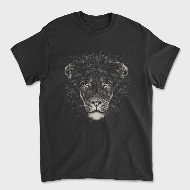 Monochrome Lion, Unisex Men's T-Shirt