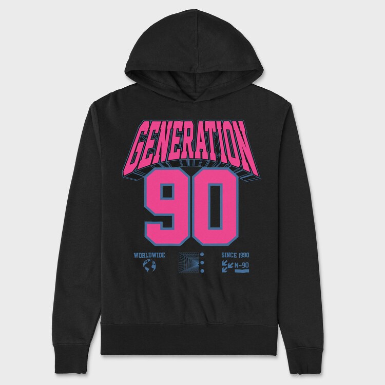 Generation 90, Unisex Men's Hoodie