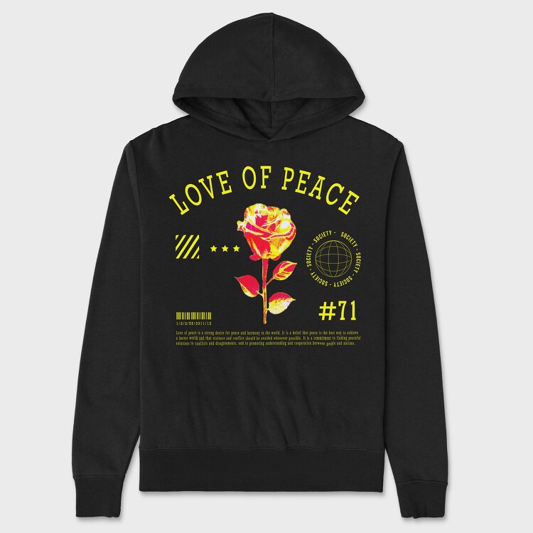 Love of Peace Yellow, Unisex Men's Hoodie