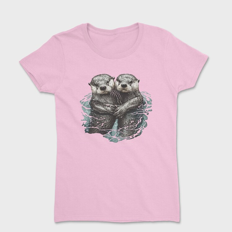 Otters Swimming, Women's T-Shirt
