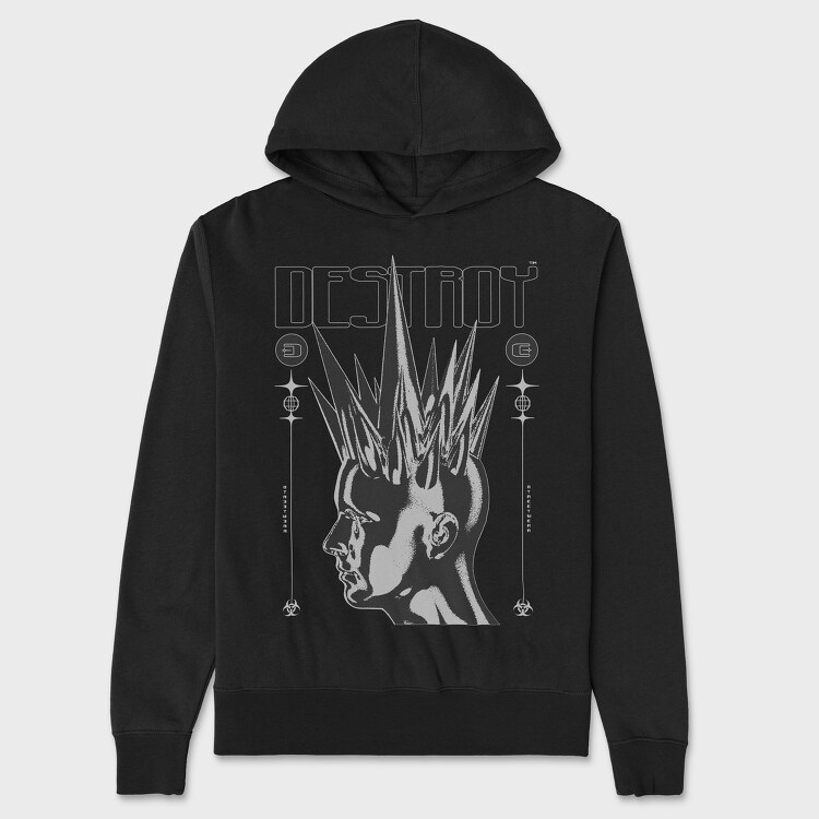 Destroy, Unisex Men's Hoodie