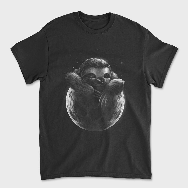 Sloth Moon Monochrome, Unisex Men's T-Shirt