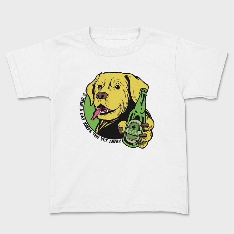 A Beer A Day Keeps Yhe Vet Away, Kids' T-Shirt