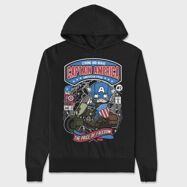 Captain America Motorcycle, Unisex Men's Hoodie