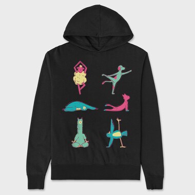 Animals Doing Yoga, Unisex Men's Hoodie