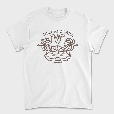 Chill and Grill, Unisex Men's T-Shirt