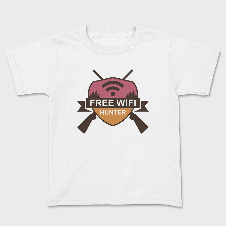 Free Wifi Hunter, Kids' T-Shirt