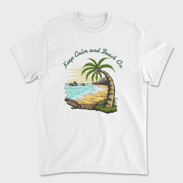 Keep Calm and Beach On, Unisex Men's T-Shirt
