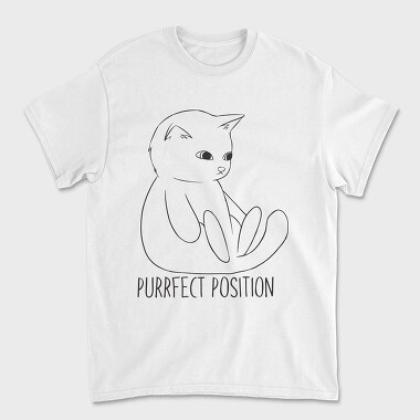 Унисекс Мъжка Тениска, Purrfect Position