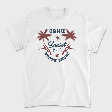 Sunset Beach, Unisex Men's T-Shirt