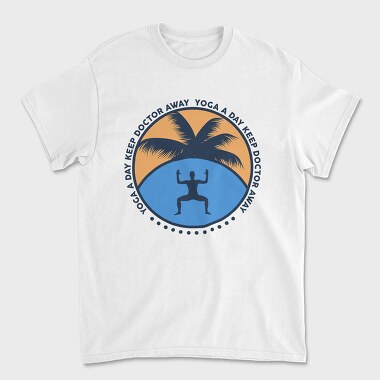 Yoga a Day Keep Doctor Away, Unisex Men's T-Shirt