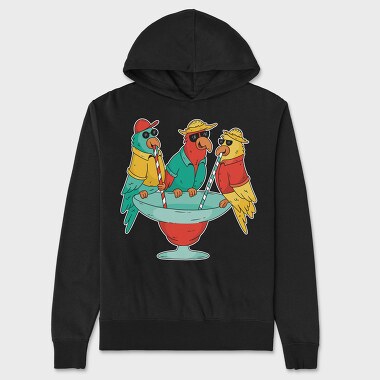 Parrots Drinking, Unisex Men's Hoodie