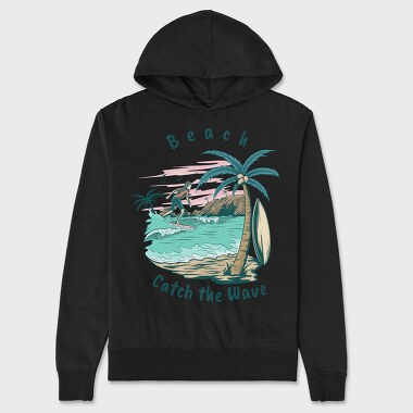 Beach Catch the Wave, Unisex Men's Hoodie