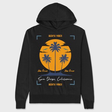 Beach Vibes Blue Ocean, Unisex Men's Hoodie